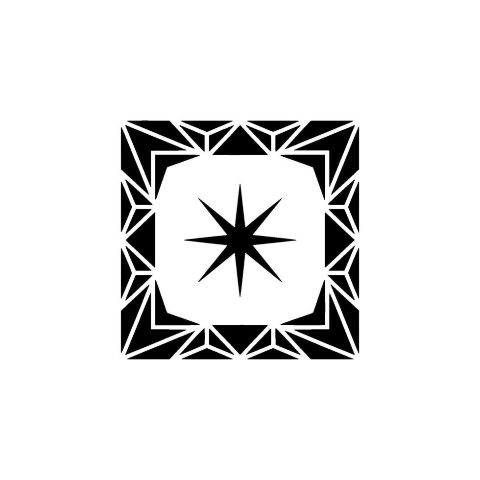 Geometric Star With Frame Minimalist vector