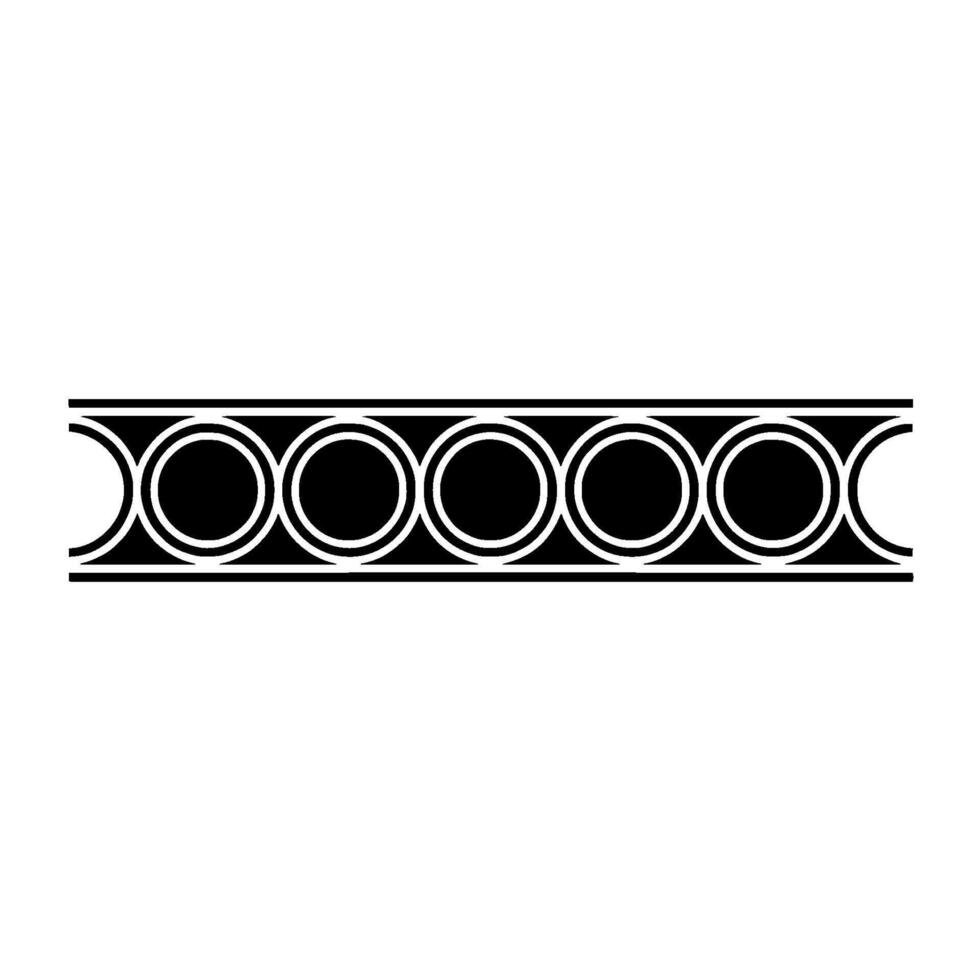 Geometric Black And White Circular Border, Minimalist Pattern vector