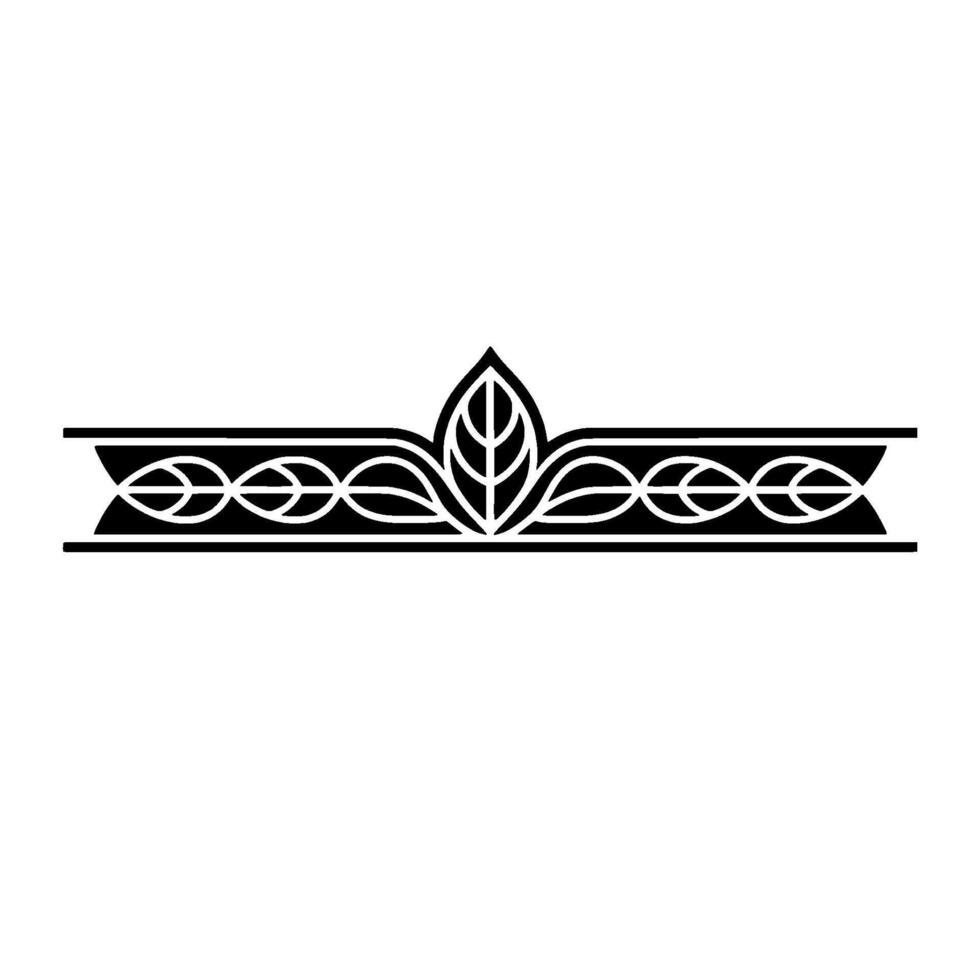 Minimalist Leafy Border Element, Black And White vector