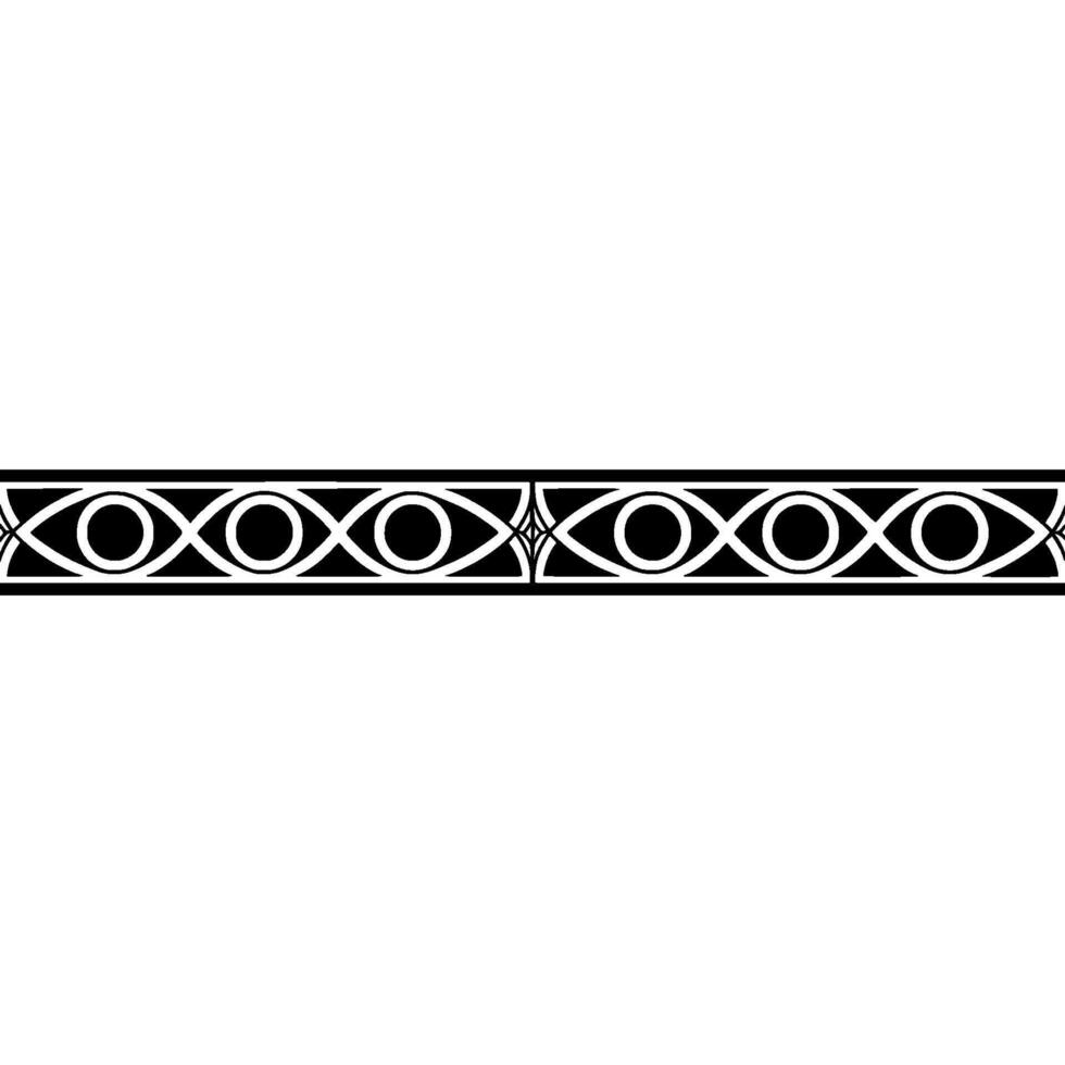 Geometric Eye Motif Border Black White Minimalist vector