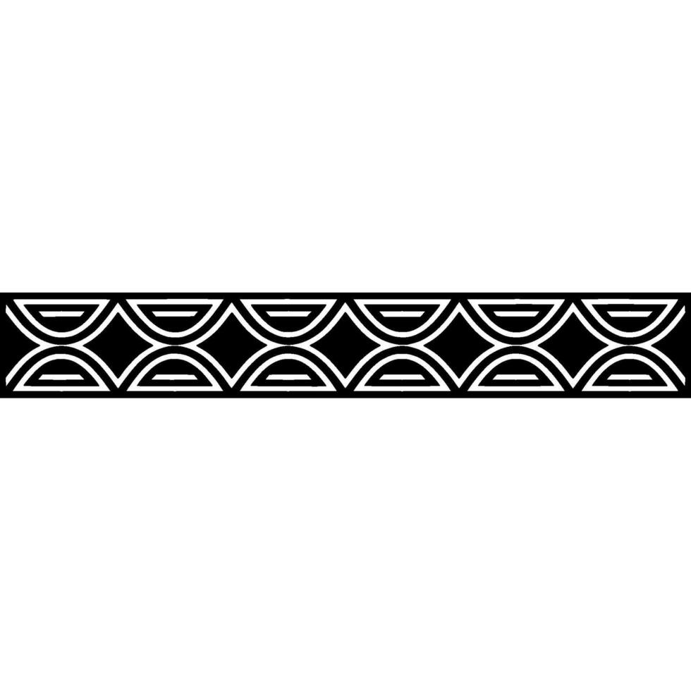 Geometric Border Element In Black And White, Repeating Pattern vector