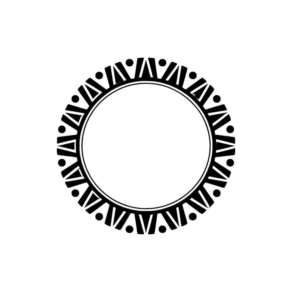 Geometric Circle Frame Modern Abstract In Black, Gray, And White vector