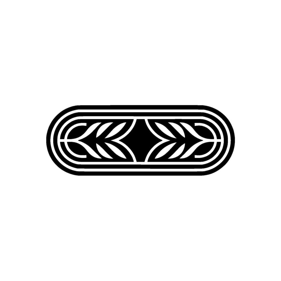 Minimalist Black And White Laurel Wreath Element vector