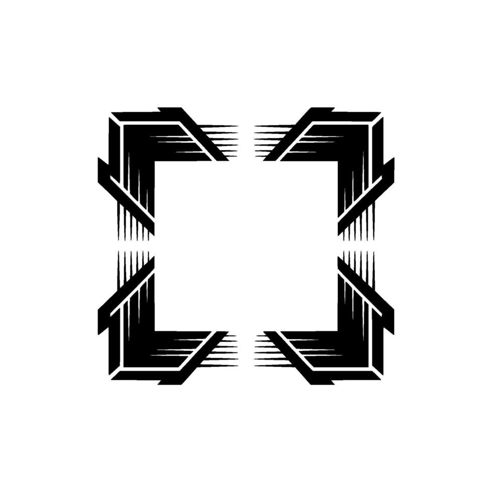 Geometric Arrow Framework Minimalist, Elegant Black And White vector