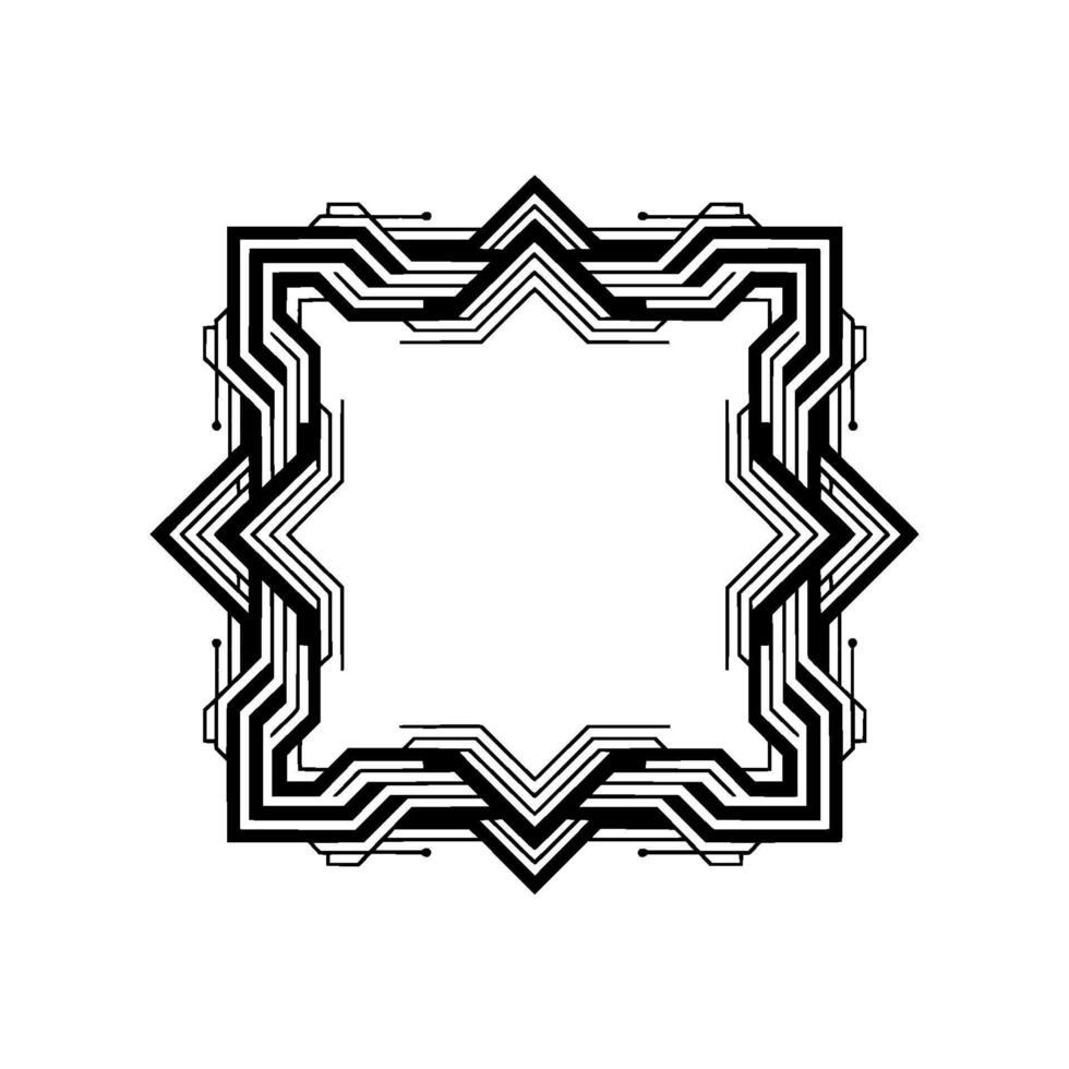 Geometric Art Deco Border, Abstract Symmetry, Minimalist vector