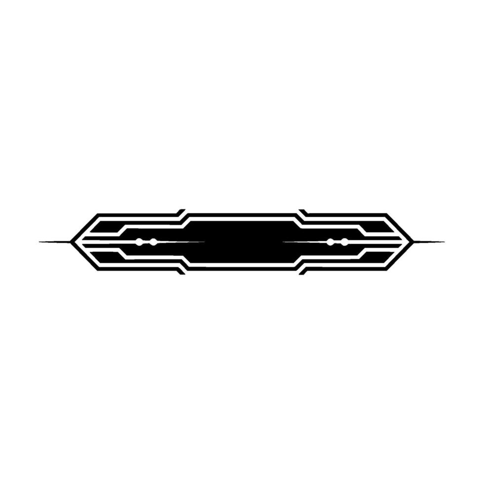 Minimalist Tech Element, Geometric Black Shape On White Background vector