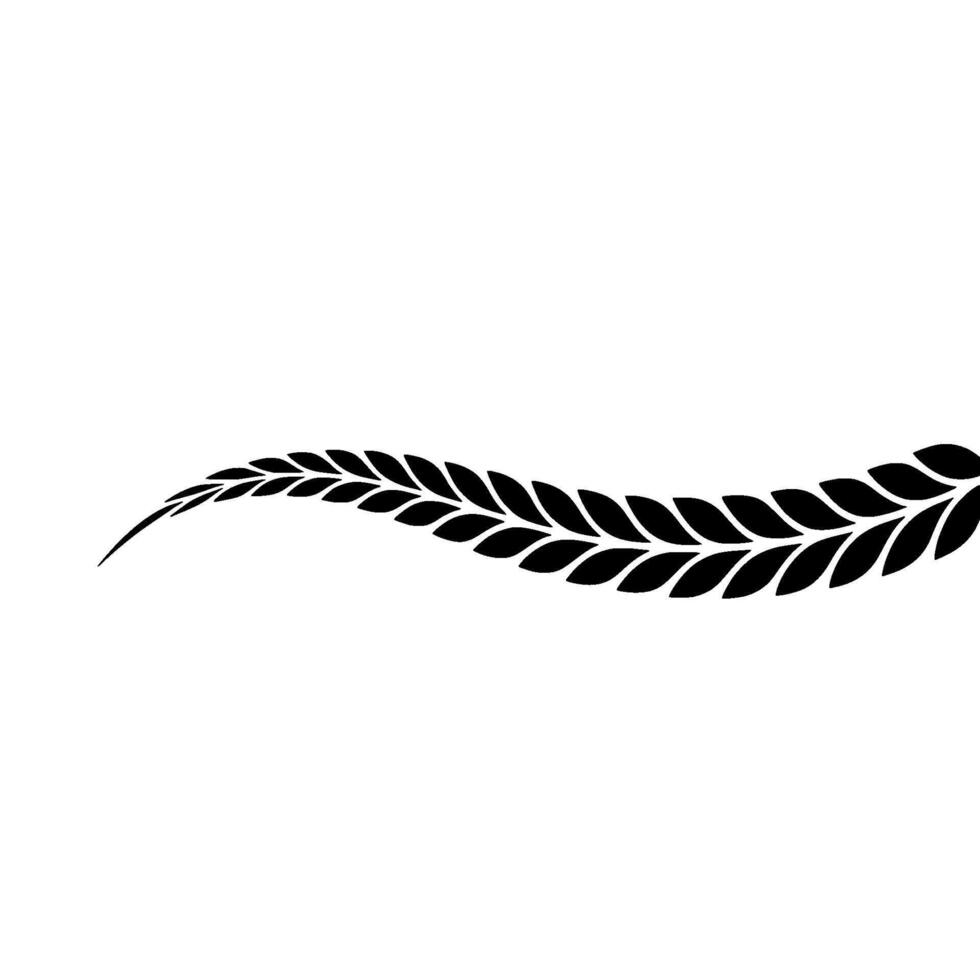Black Laurel Wreath Silhouette On White, Minimalist vector