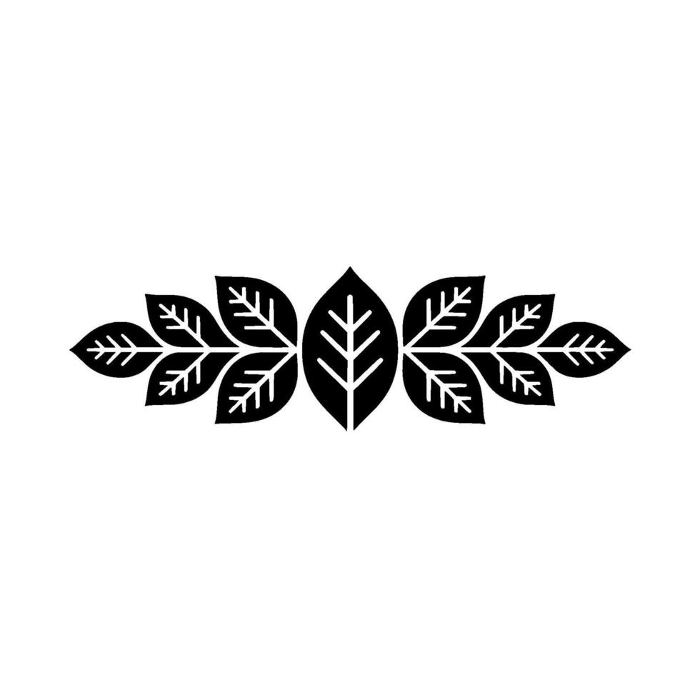 Minimalist Black Leaf On White Background vector