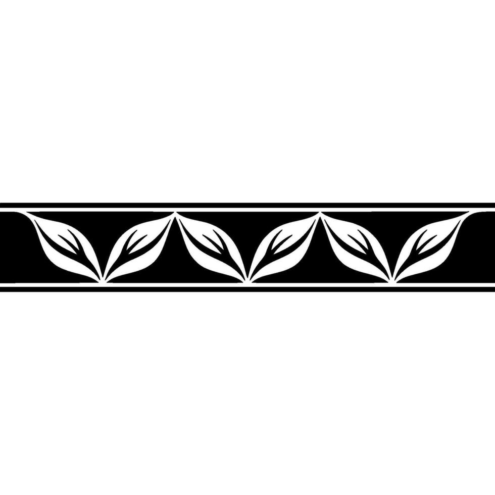 Elegant Black White Floral Border, Minimalist Wallpaper vector