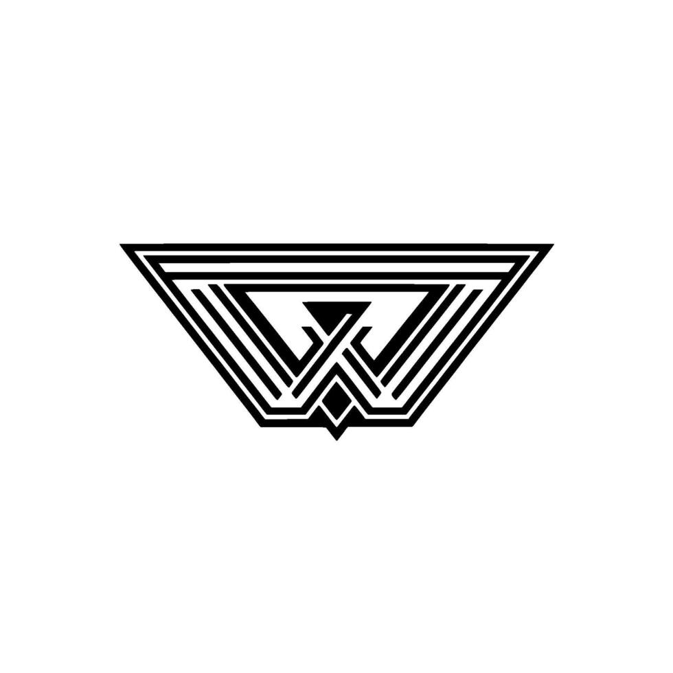Geometric Abstraction Black White Linear vector