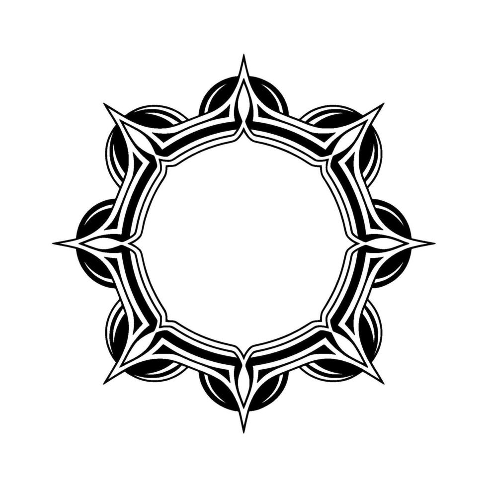 Ornate Black And White Floral Border For Elegant Graphics vector