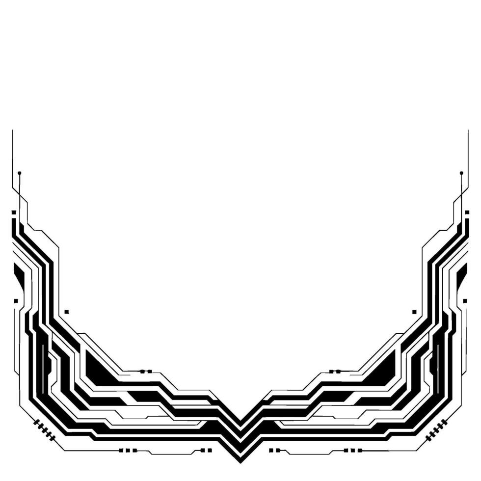 Futuristic Circuitry Border Minimalist Tech On White vector