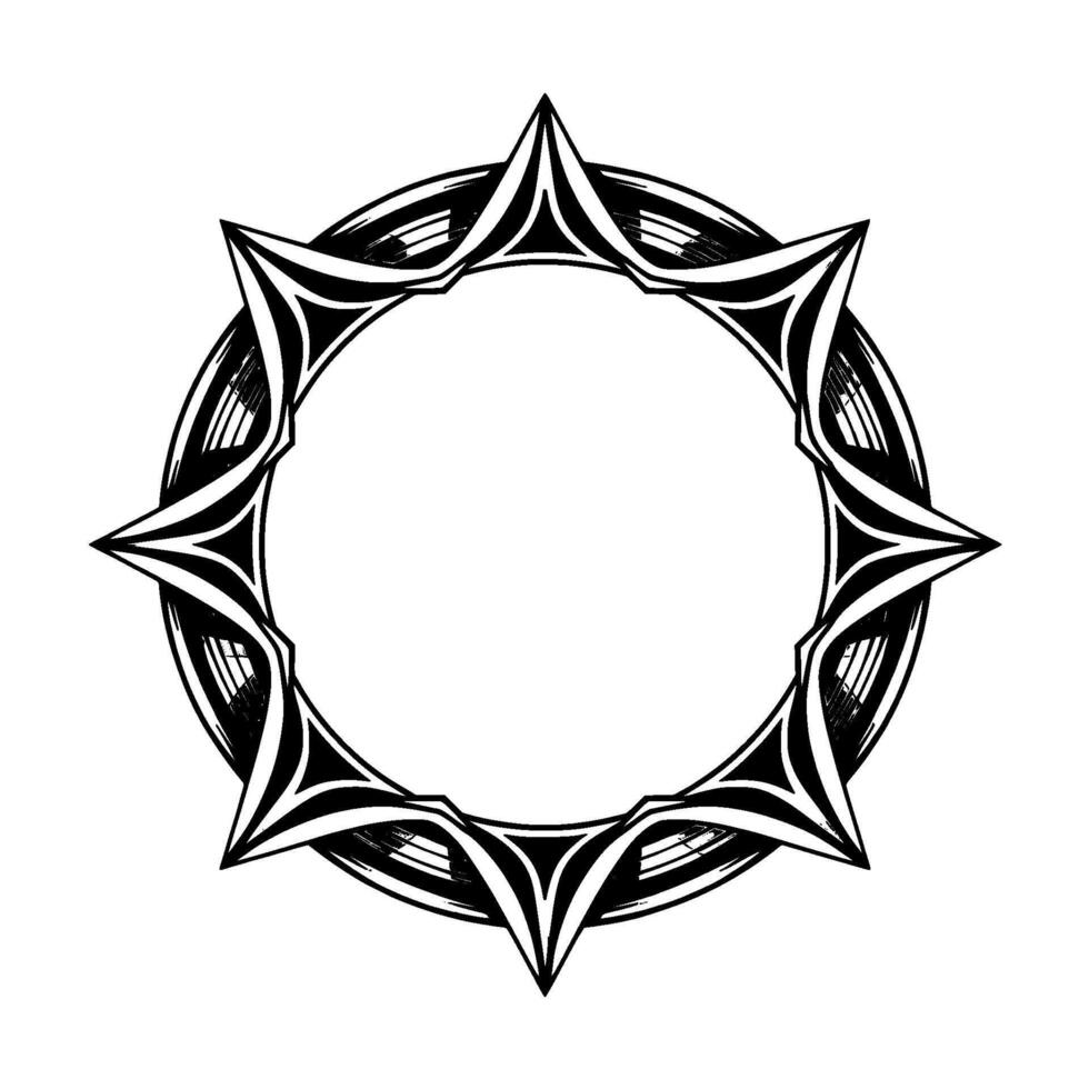 Geometric Starburst Frame With Grayscale Gradient, Art vector