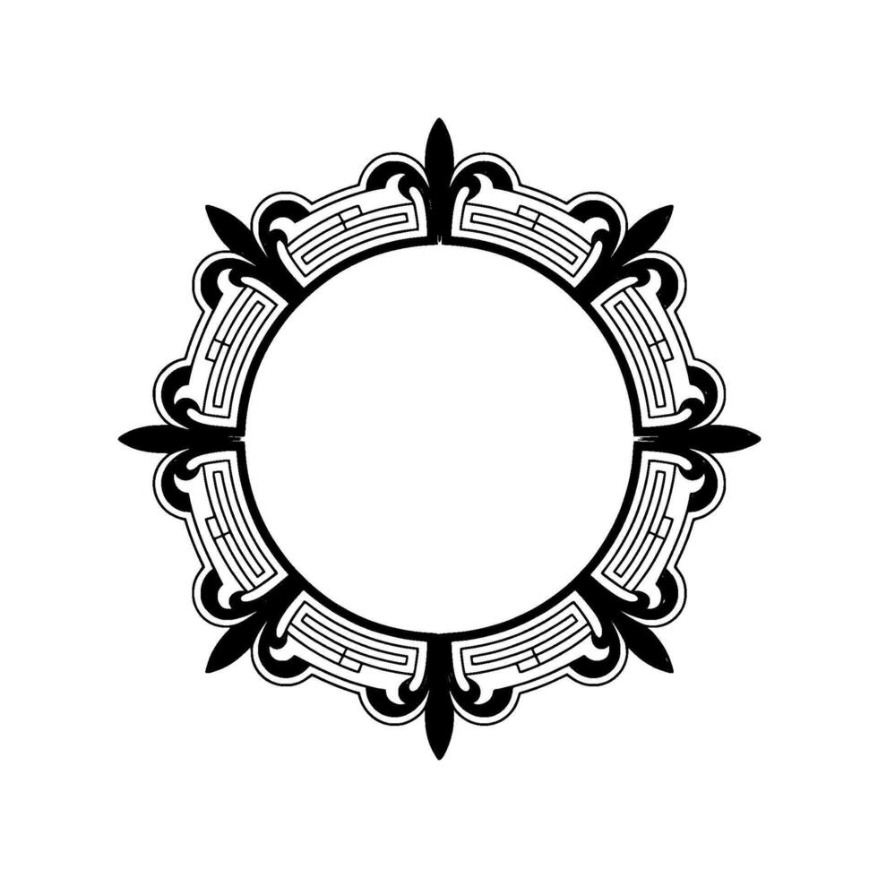 Art Deco Circle Frame Illustration, Elegant, Minimalist vector