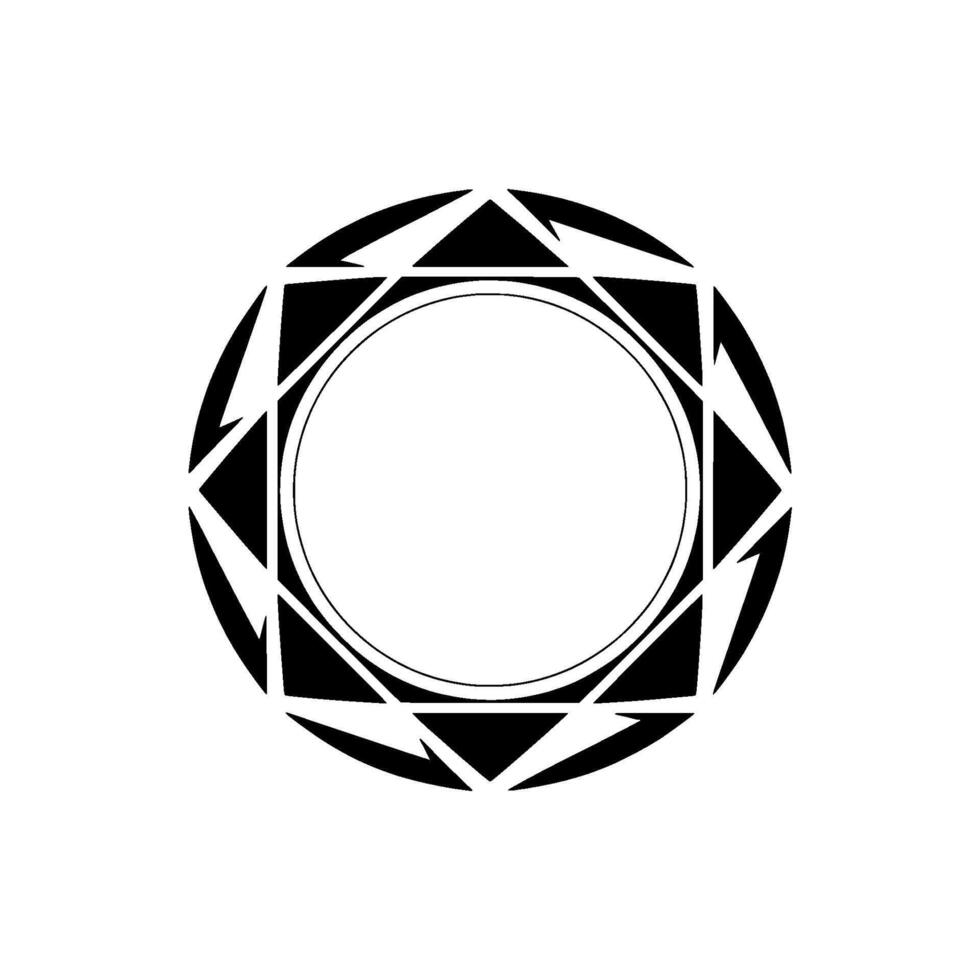 Geometric Abstract Circle With Modern Black White vector