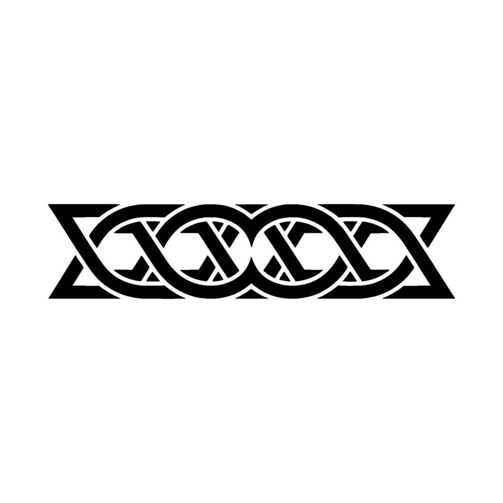 Minimalist Black Celtic Knot Ornament On White Background vector