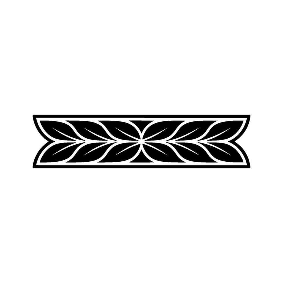 Floral Scroll Ornament, Black White, Minimalist vector