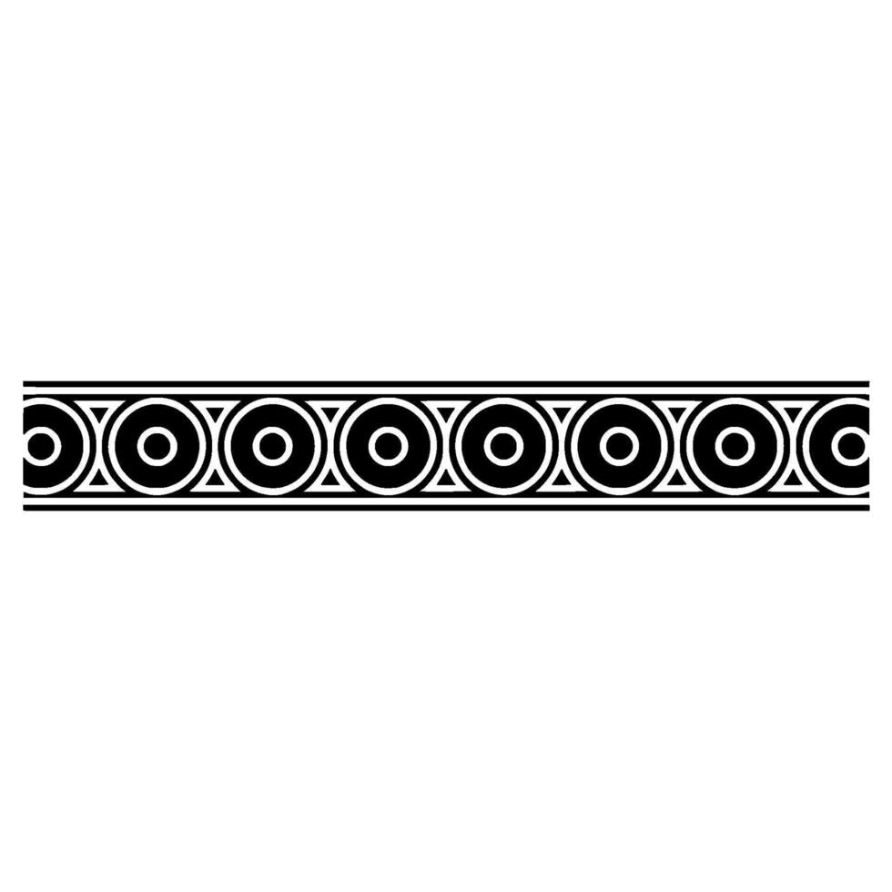 Geometric Black And White Circular Pattern Border vector