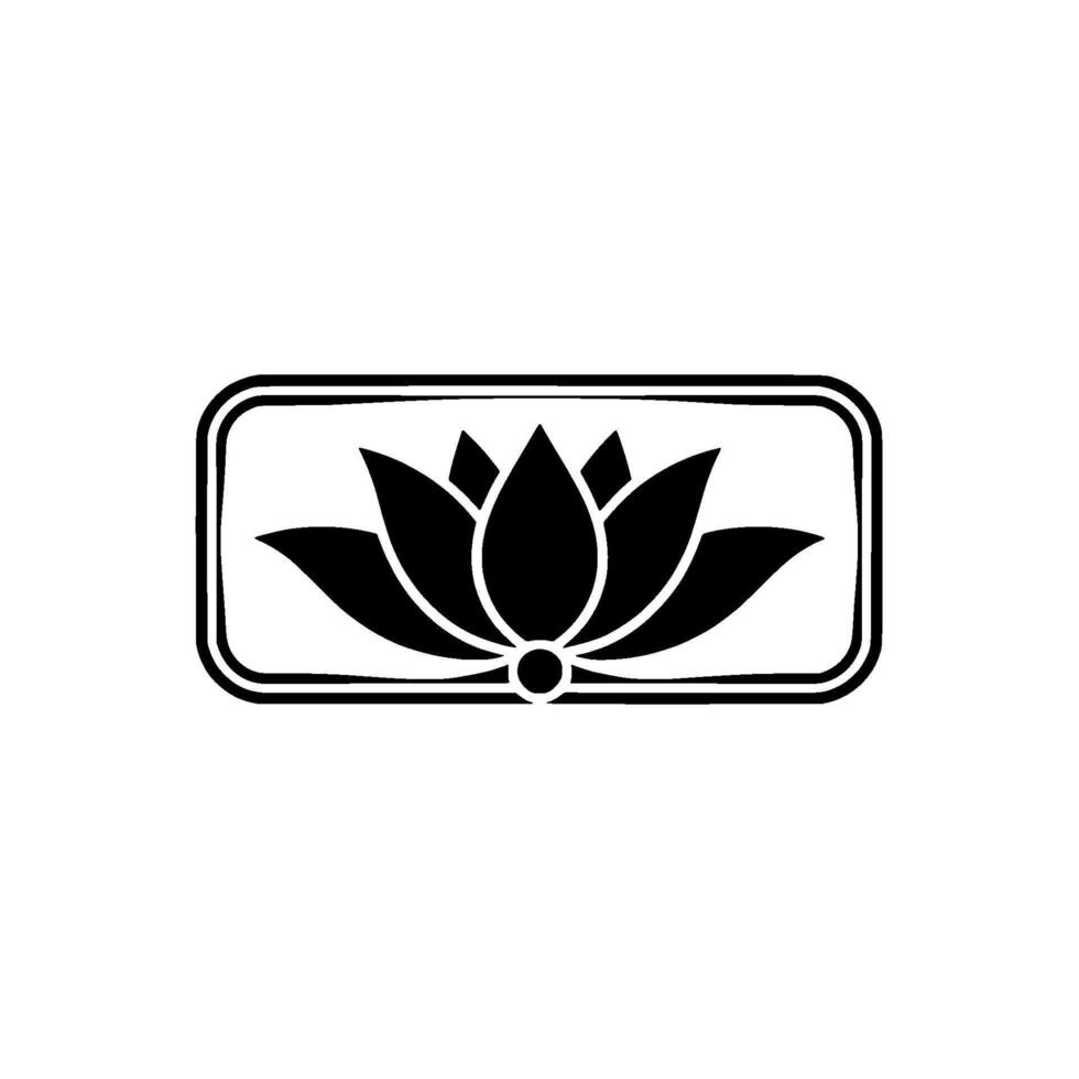 Simple Lotus Minimalist On White Background vector
