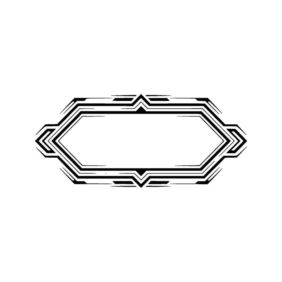 Geometric Art Deco Frame On White, Elegant Minimal vector