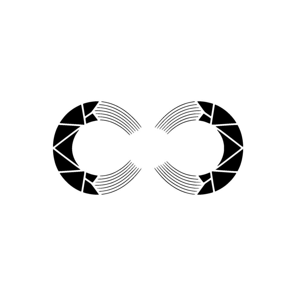 Abstract Infinity Symbol With Geometric And Linear Elements vector