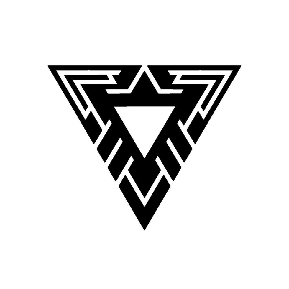 Abstract Geometric Triangle In Black And White vector