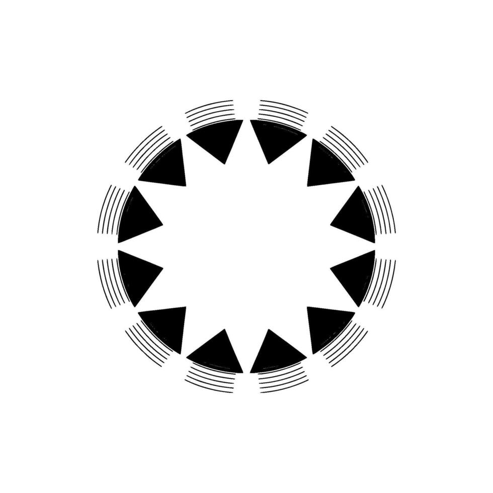 Abstract Geometric Starburst In Black And White vector