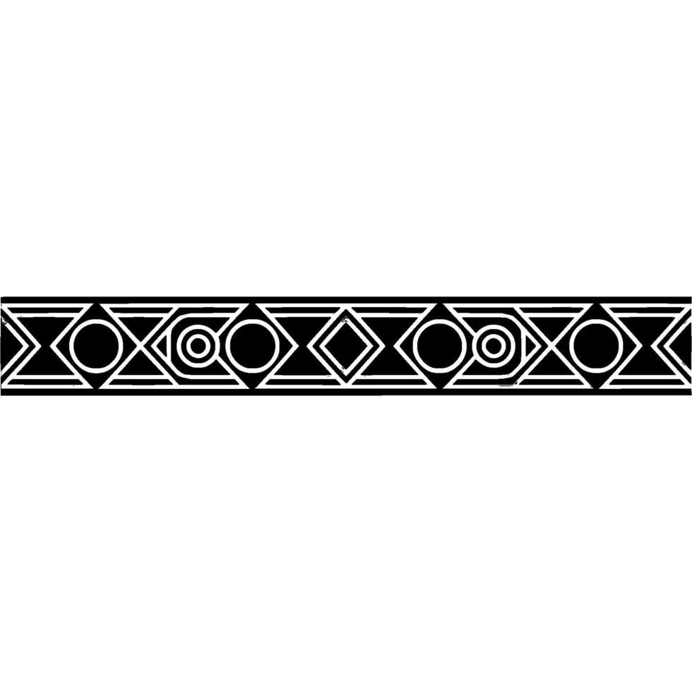 Geometric Border On White Background, Decorative Art vector
