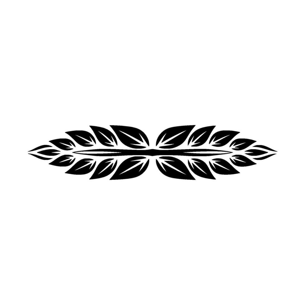 Black Leaf Motif On White Minimalist Nature Element vector