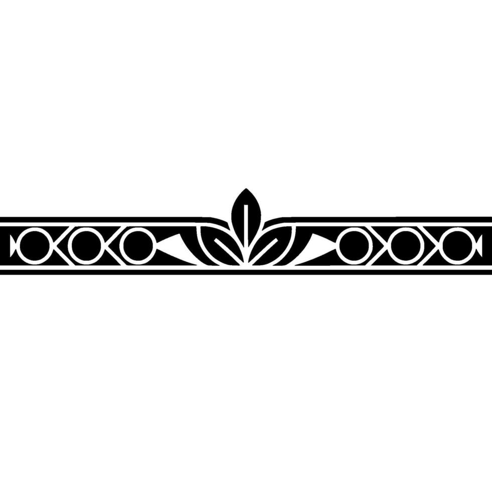 Art Deco Border Geometric Foliage Ornament On White vector