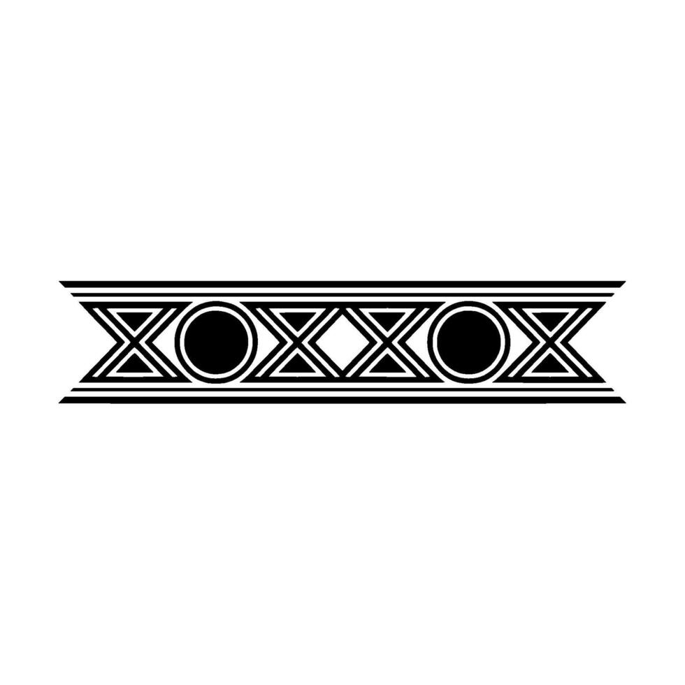 Geometric Tribal Ornament, Black And White, Border Element vector