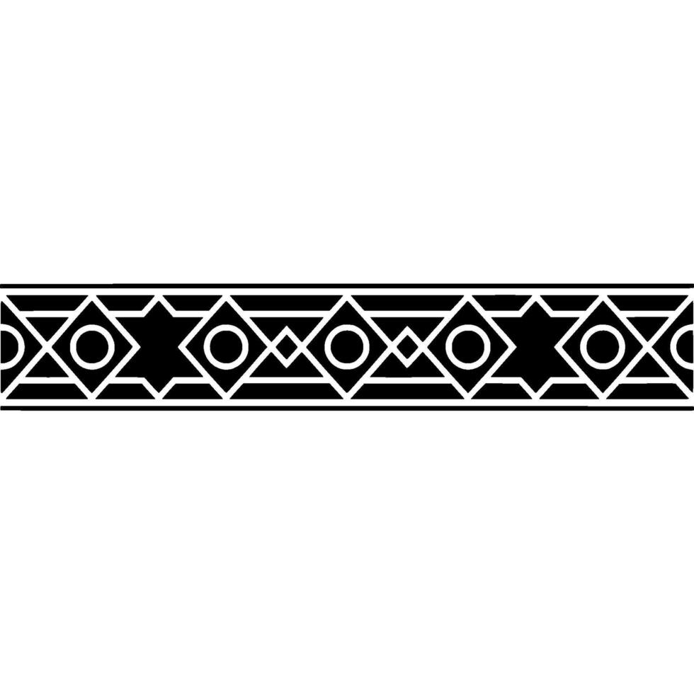 Geometric Border Pattern, Black White, Simple Decorative vector
