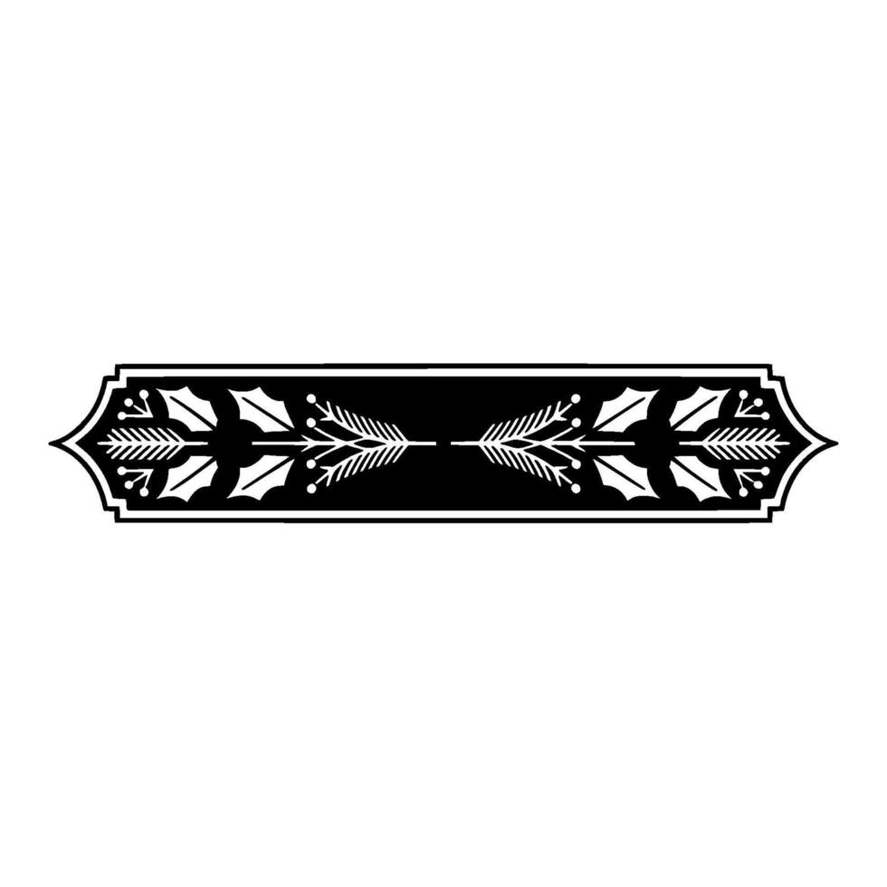 Elegant Christmas Border Black, White, Red Holiday vector