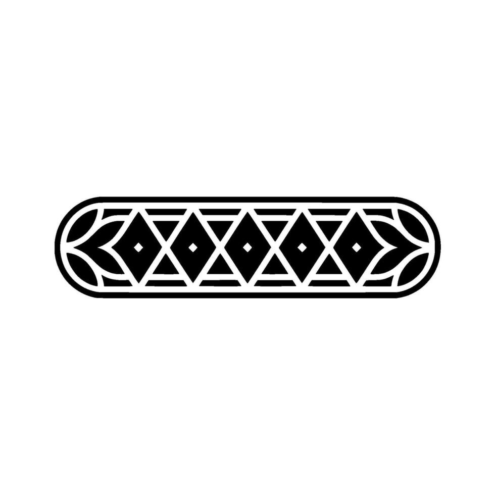 Geometric Ornament In Black And White Decorative Border Element vector
