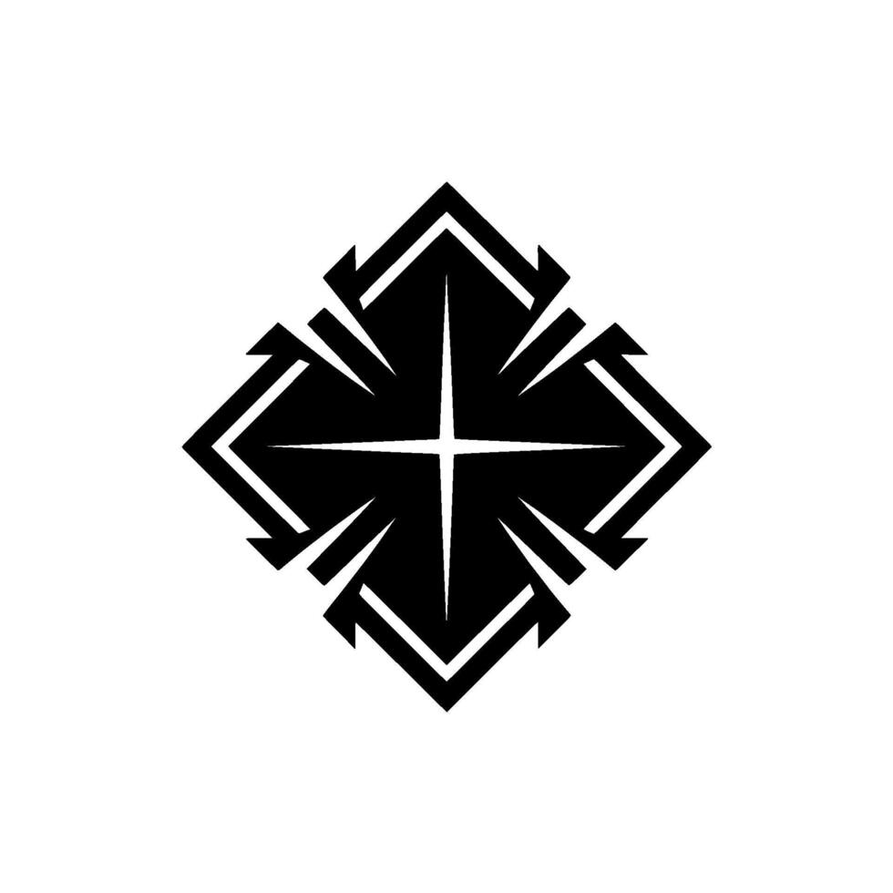 Abstract Black Geometric Starburst On White Background vector