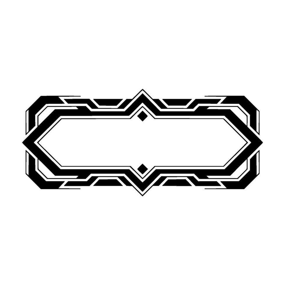Geometric Deco Frame Black White Ornamental Element vector