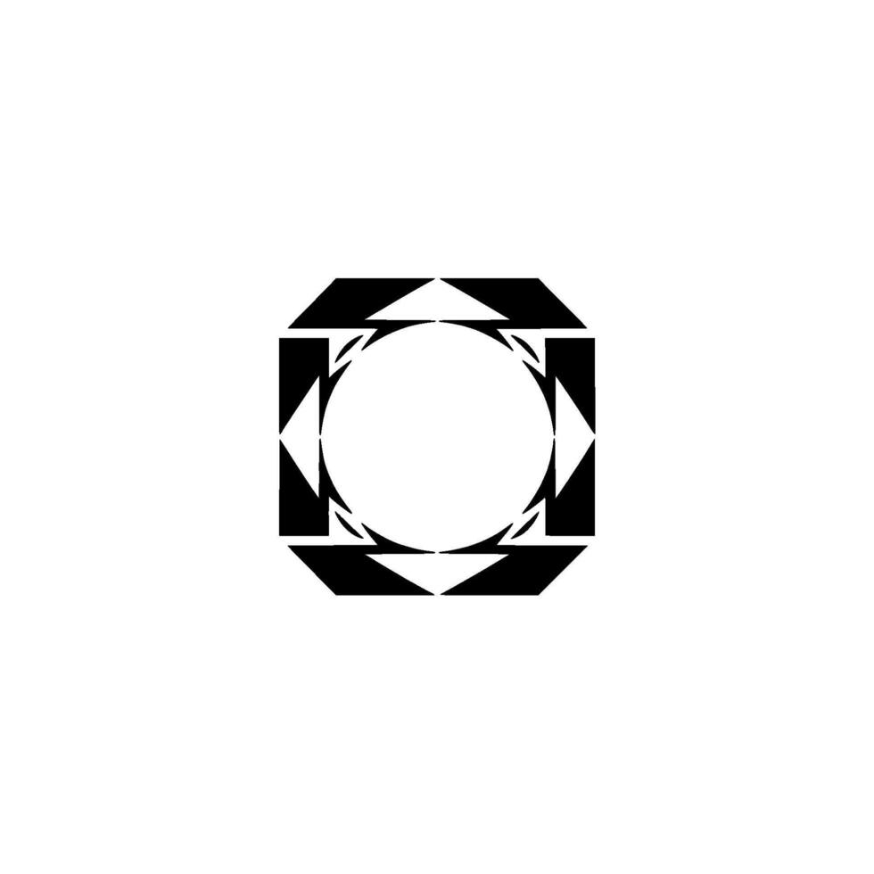 Geometric Abstraction Black White Square Circle On Gray vector