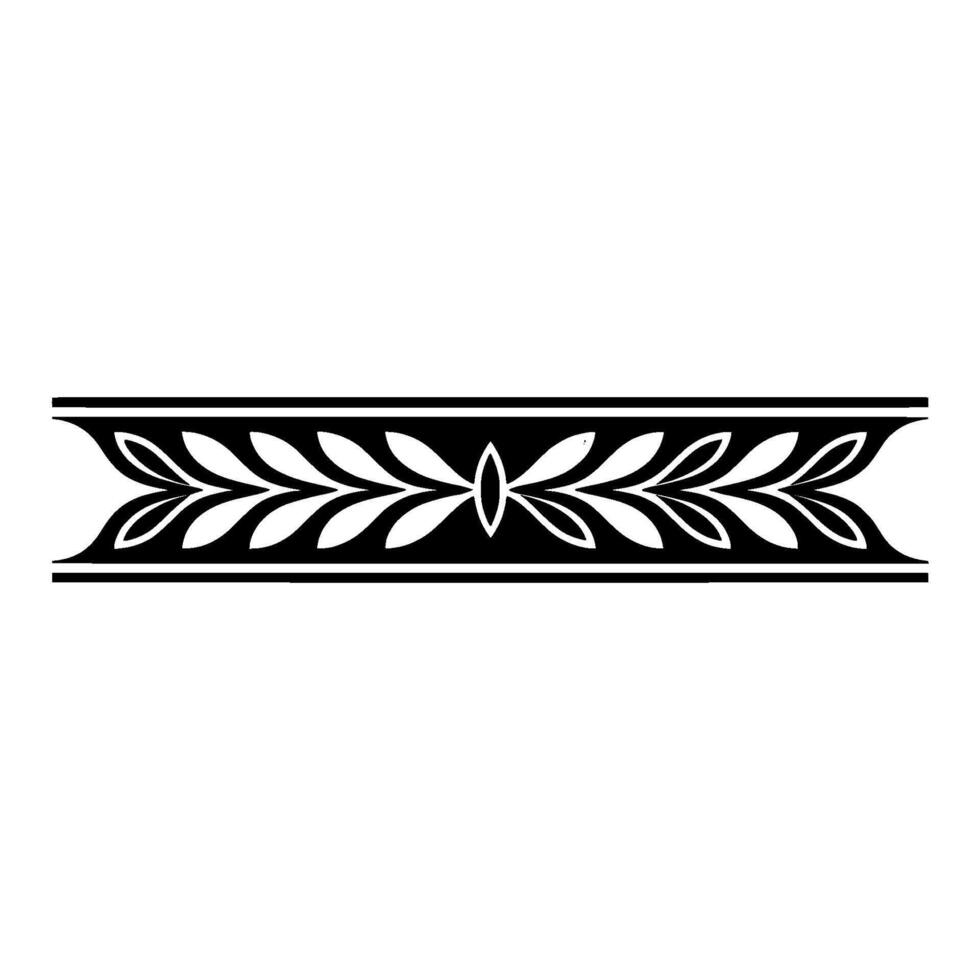 Decorative Leafy Border In Monochrome, Elegant vector
