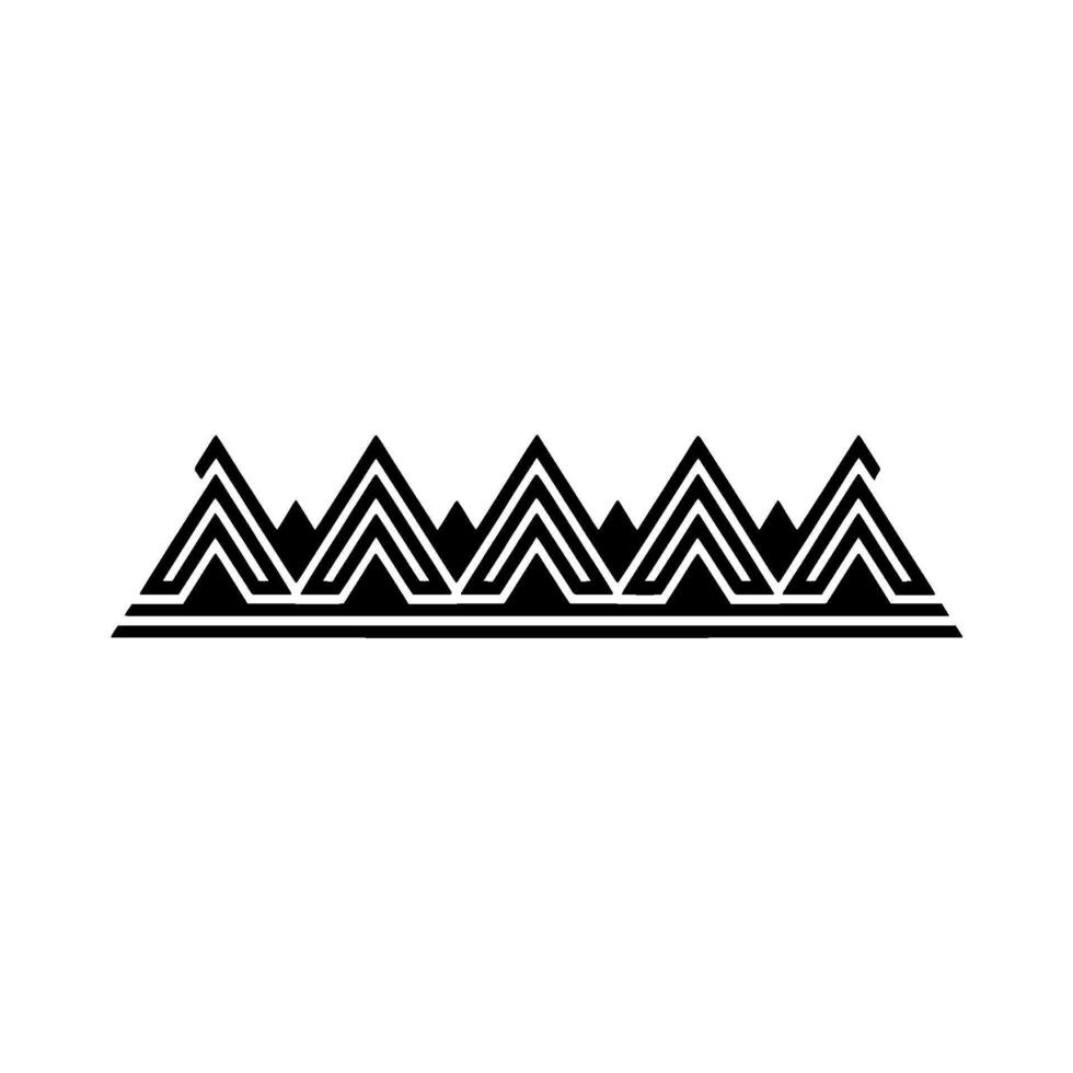 Geometric Mountain Range Border Minimalist Black And White vector