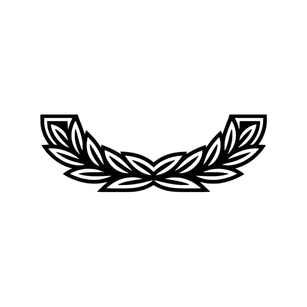 Minimalist Black White Laurel Wreath Geometric vector