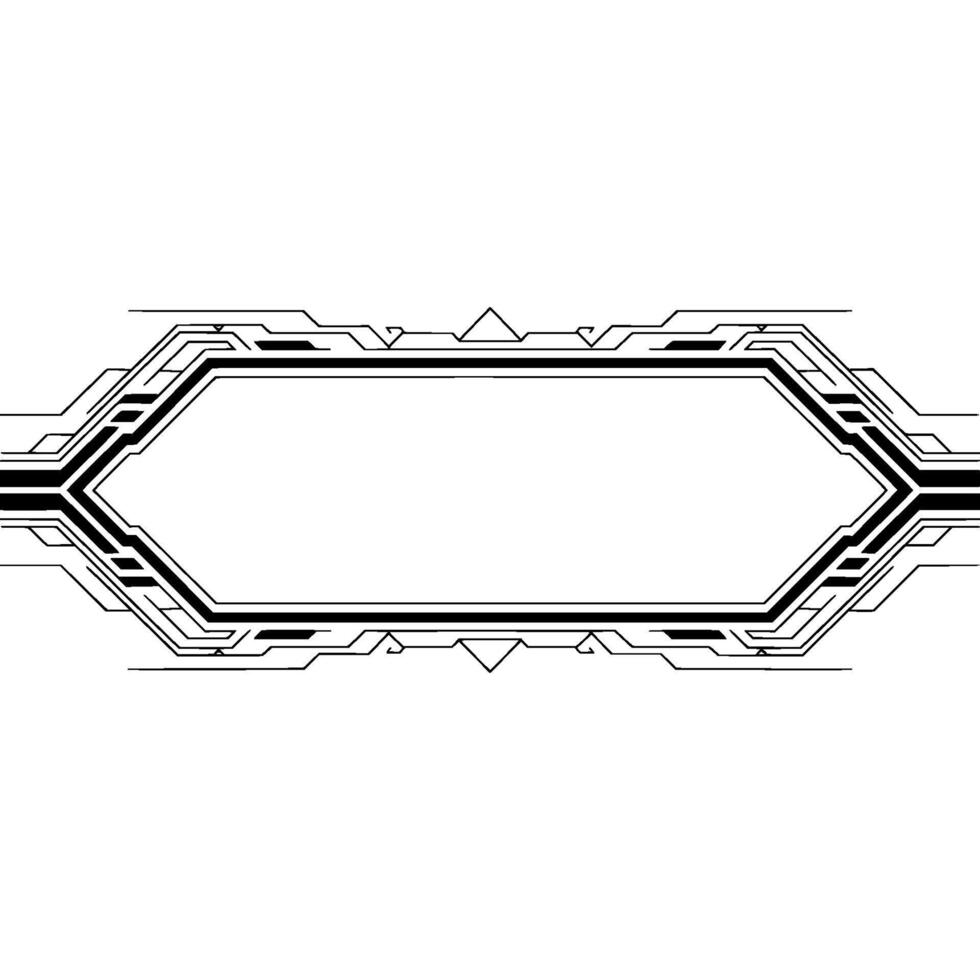 Futuristic Hexagon Frame Minimalist Tech, Digital Background vector