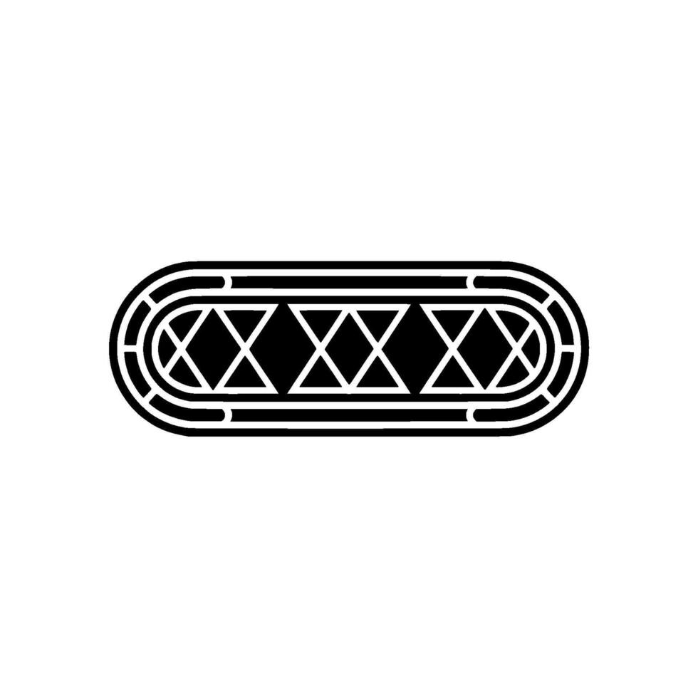 Geometric Oval Element In Black White vector