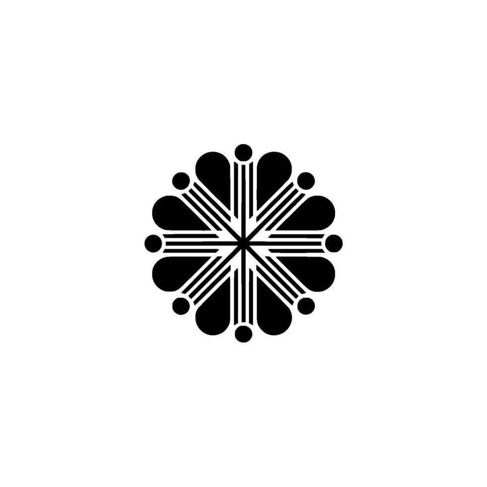 Minimalist Black White Geometric Floral, Elegant Modern vector