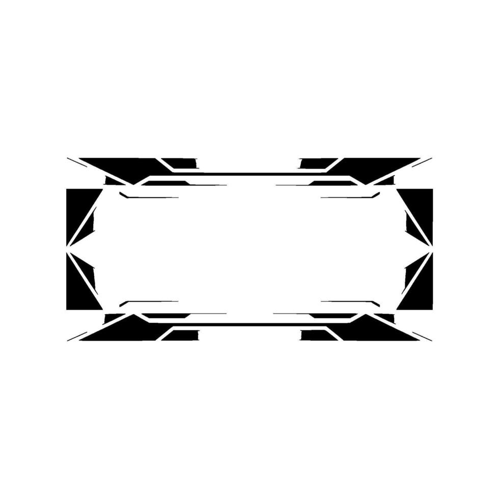 Futuristic Geometric Frame, Black White, Clean Style vector