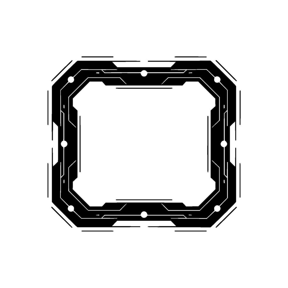 Futuristic Tech Frame Minimalist Circuit Board On Gradient vector