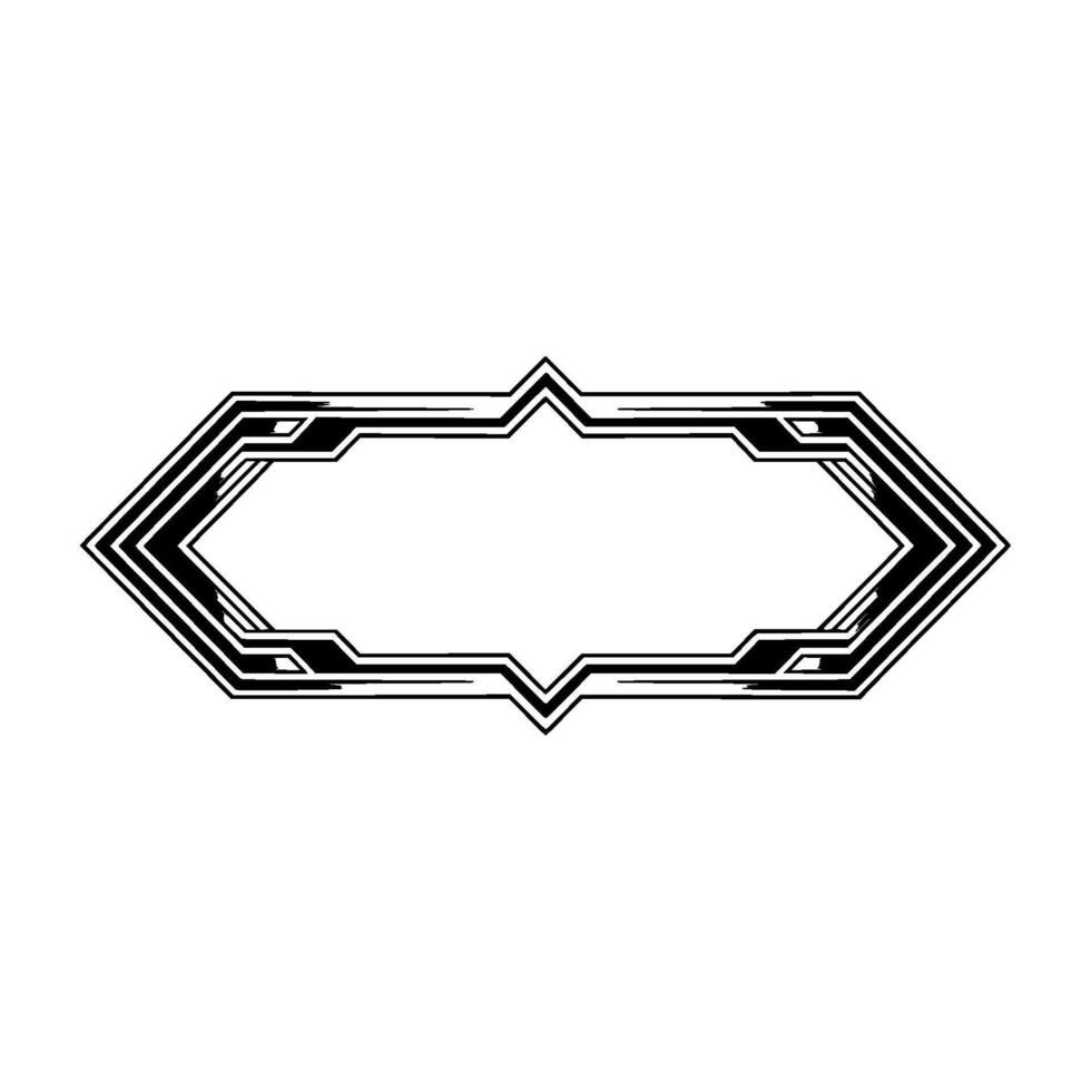 Geometric Deco Frame On White, Modern Element vector