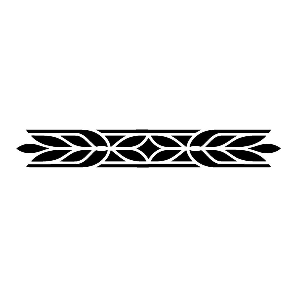 Elegant Black Floral Border On White Background, Minimalist Style vector