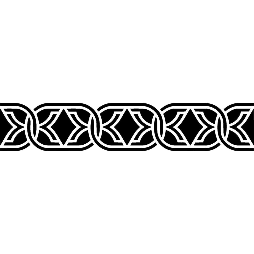 Geometric Black And White Chain Border, Illustration, Minimalist vector