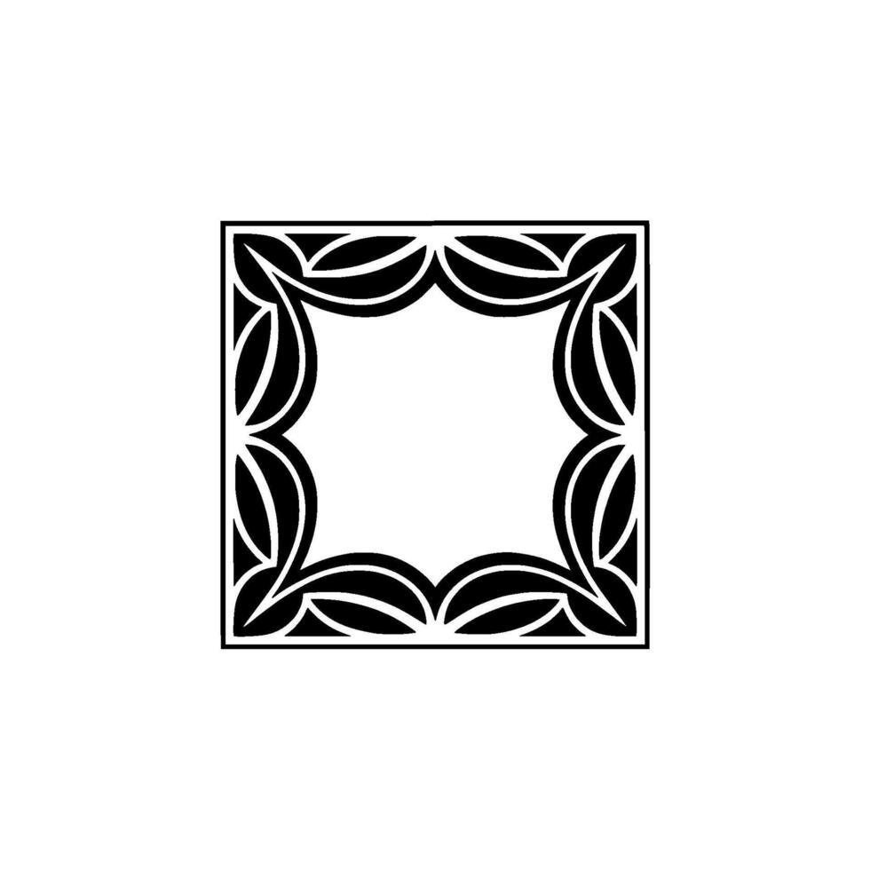 Decorative Square Frame Minimalist Black And White vector