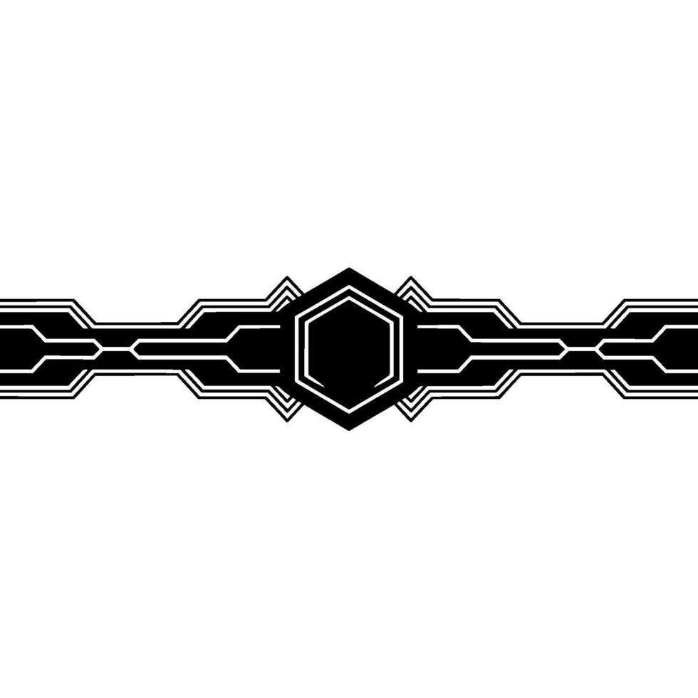 Minimalist Tech Circuit Element, Black And White vector